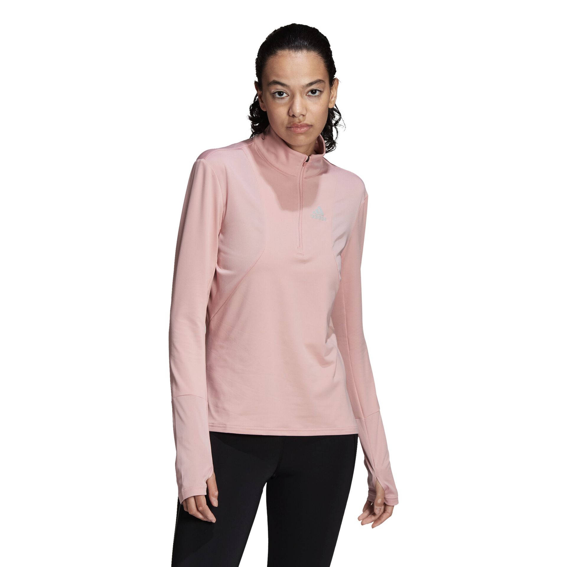 Koszulka damska adidas Own The Run 1/2 Zip Wonder Mauve L