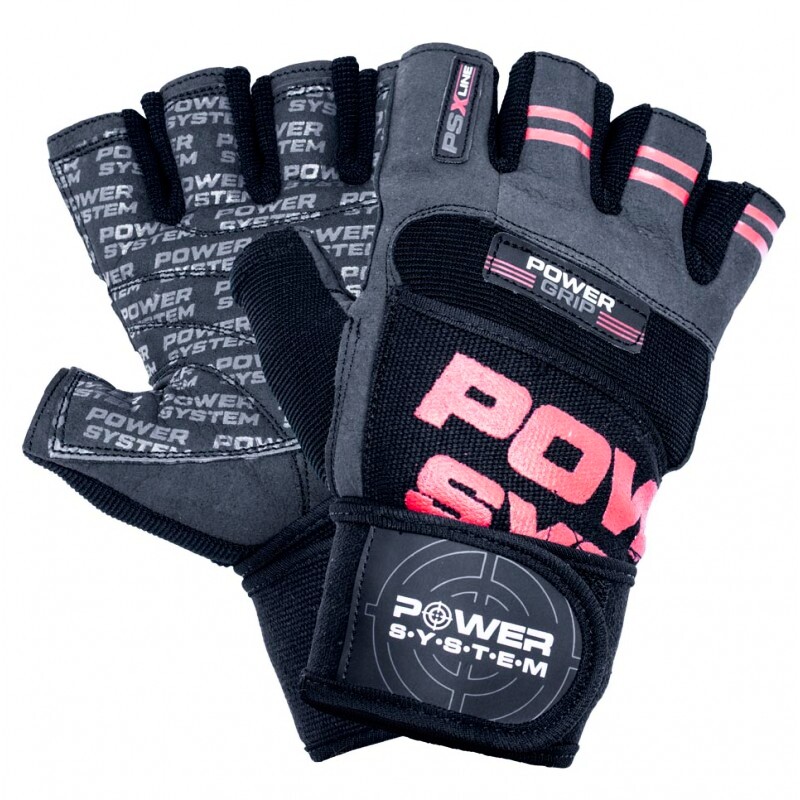 Rękawice fitness Power System  Fitness Rukavice Power Grip Černočervené XL
