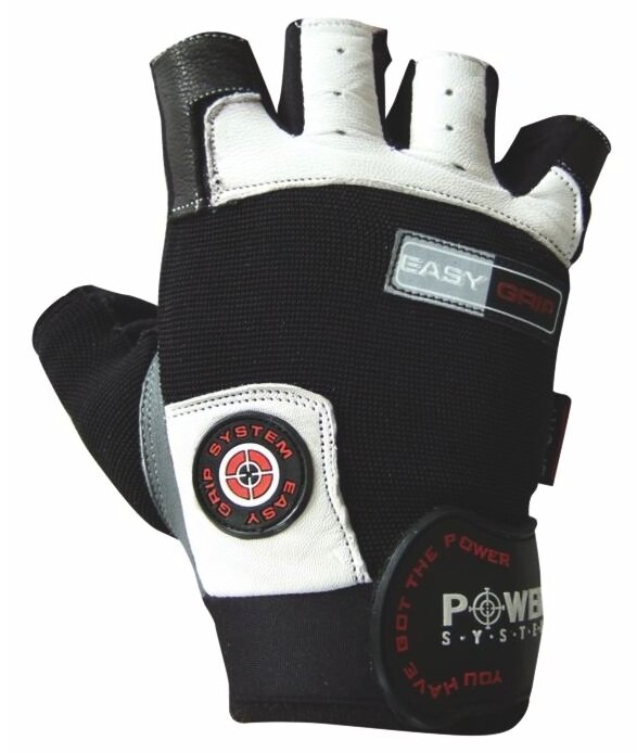 Rękawice fitness Power System  Fitness Rukavice Easy Grip Černobílé XS