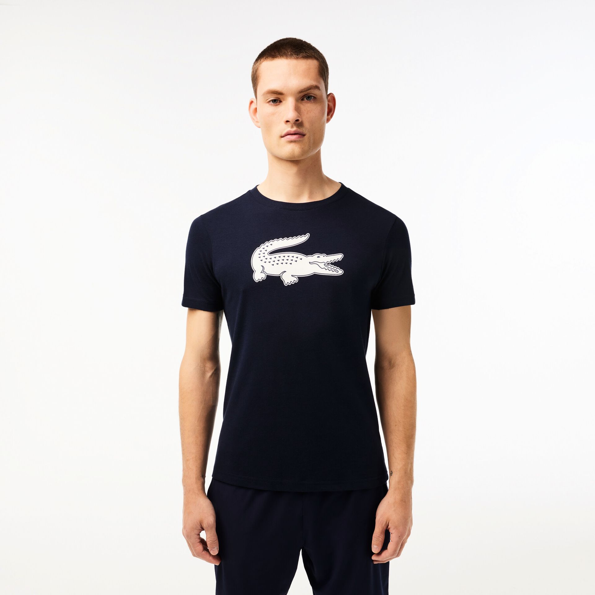 Koszulka męska Lacoste  Big Logo Core Performance T-Shirt Navy Blue/White L