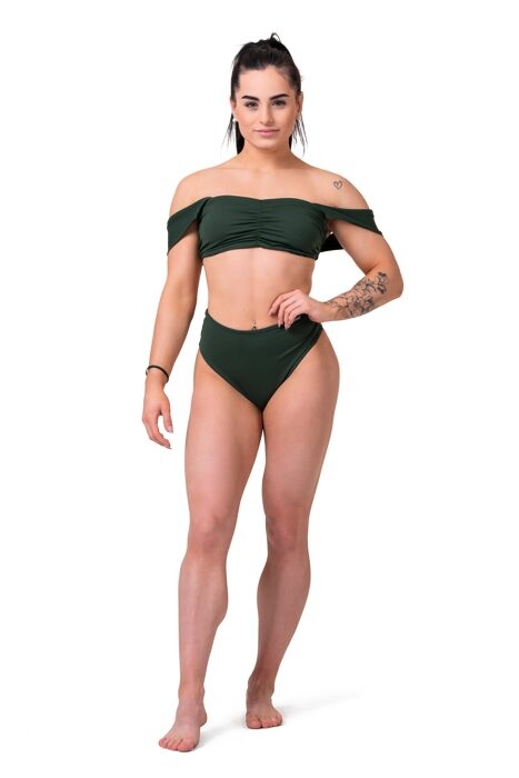 Strój kąpielowy Nebbia  Miami retro bikini - top 553 dark green S