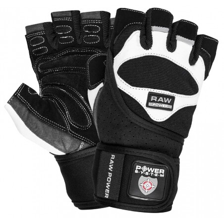 Rękawice fitness Power System  Fitness Rukavice Raw Power Černobílé L