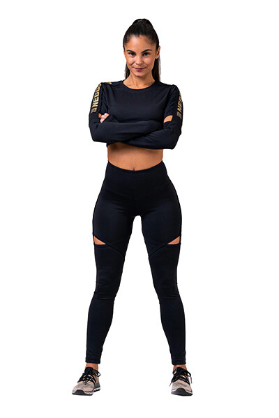 Koszulka damska Nebbia Honey Bunny Crop Top 821 black XS