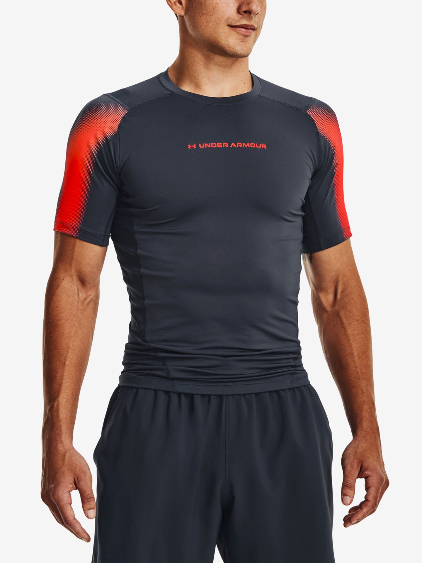 Koszulka męska Under Armour HeatGear Novelty SS-GRY XXL