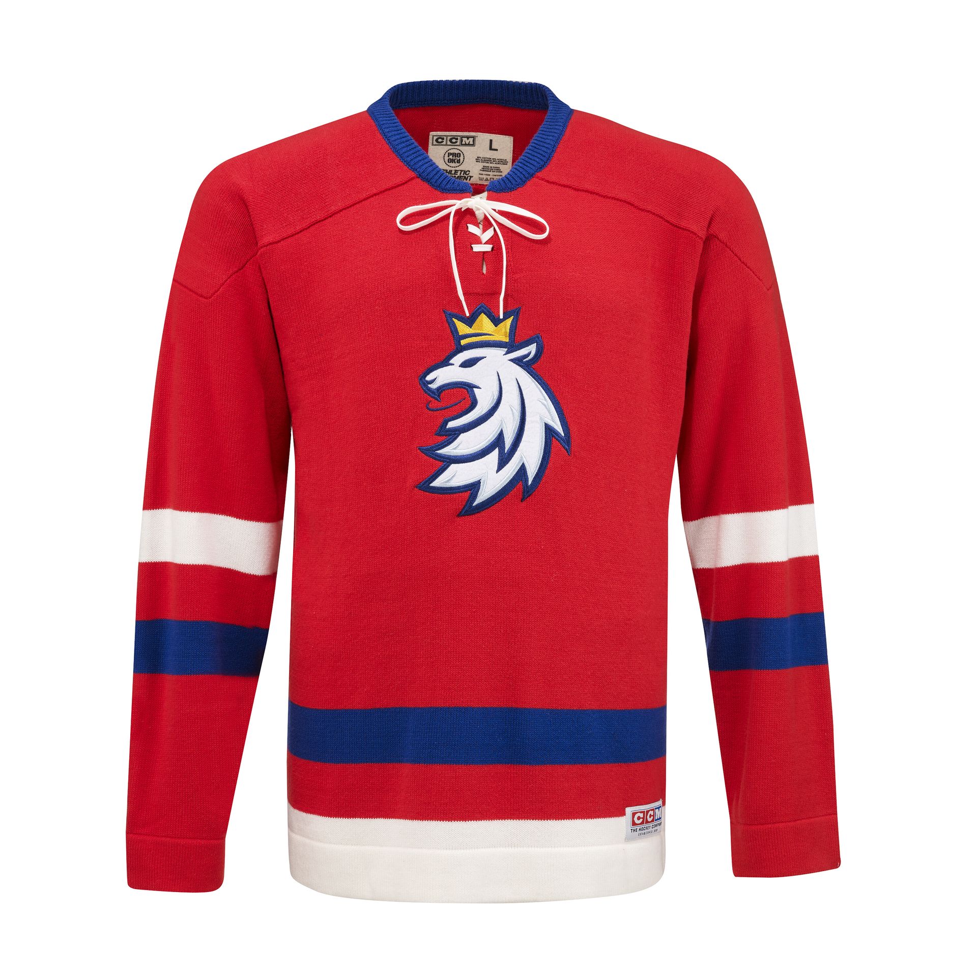Sweter męski CCM FLAG VINTAGE SWEATER TEAM CZECH Red M