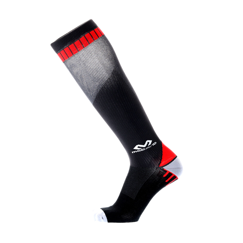 Męskie skarpety kompresyjne McDavid  Elite Active Compression Socks 8842 Black/Scarlet  XL