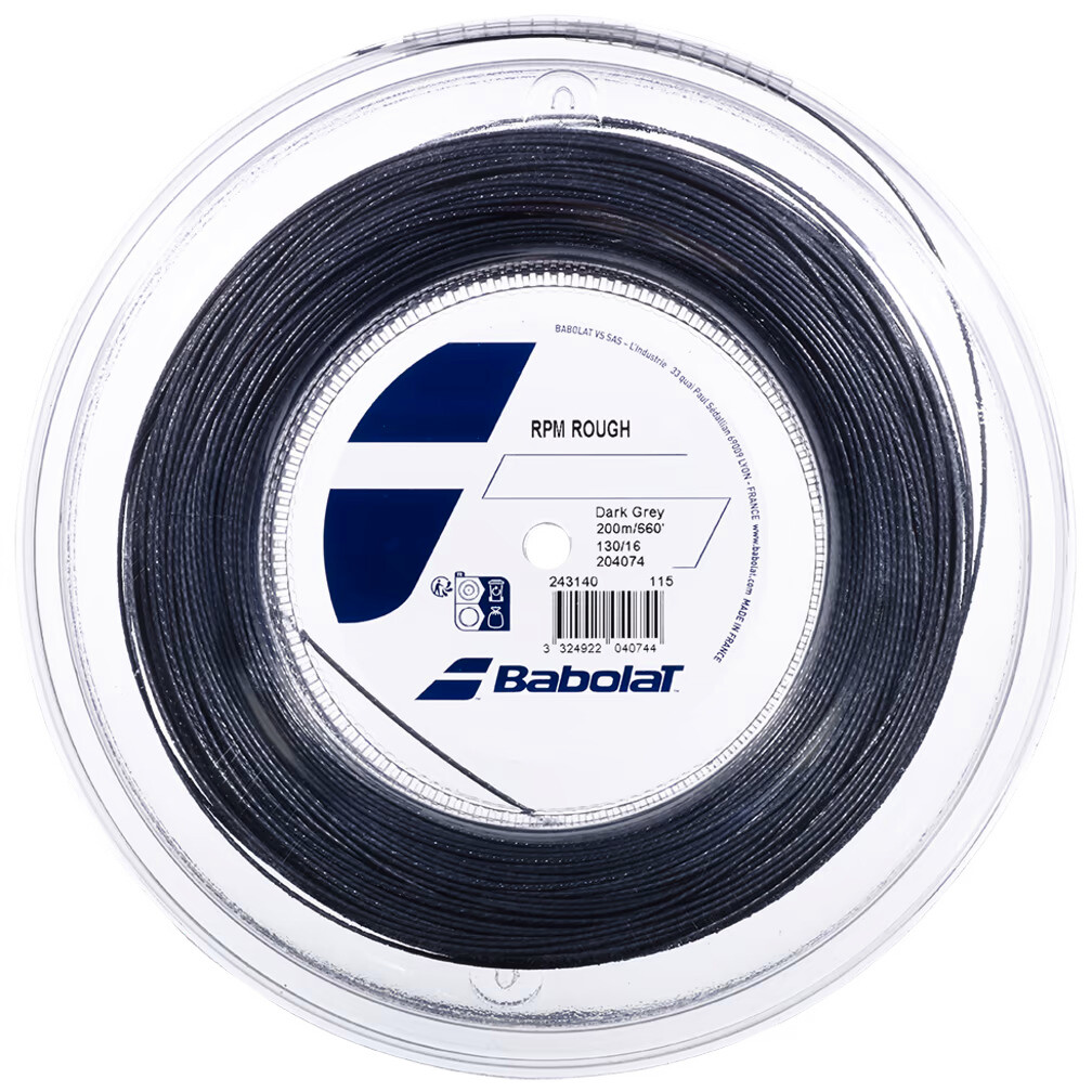 Naciąg tenisowy Babolat  RPM Rough Dark Grey 200m  1,30 mm