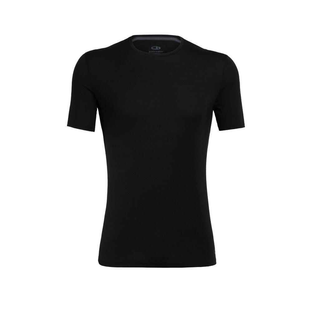 Koszulka męska Icebreaker Merino Anatomica SS Crewe Black M
