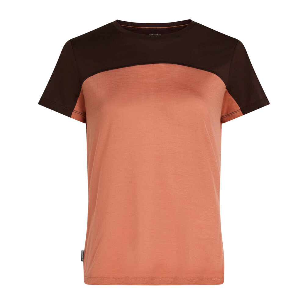 Koszulka damska Icebreaker Merino Cool-Lite Sphere III SS Te Colour Cedar Wood/Bittersweet/Cb XS