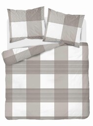 Detexpol Pościel flanelowa 220x200 beżowa kratka 4944 B Flanela 2024