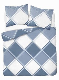 Detexpol Pościel flanelowa 220x200 niebieska kratka 4955 B Flanela 2024