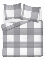 Detexpol Pościel flanelowa 220x200 szara kratka 4944 A Flanela 2024