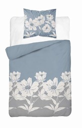 Detexpol Pościel flanelowa 140x200 niebieska kwiaty z jedną poszewką 4948 A Flanela 2024