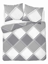 Detexpol Pościel flanelowa 160x200 szara kratka 4955 A Flanela 2024