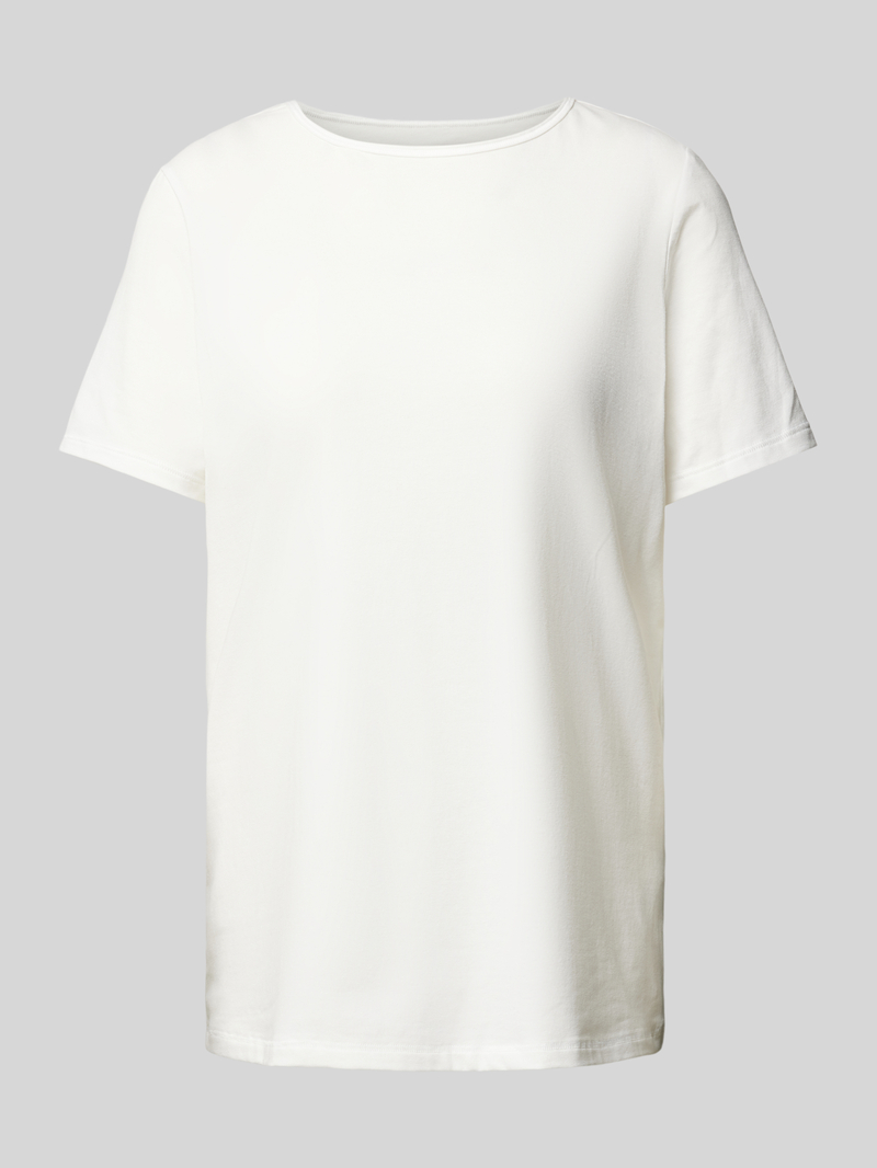 T-shirt z prążkowanym okrągłym dekoltem