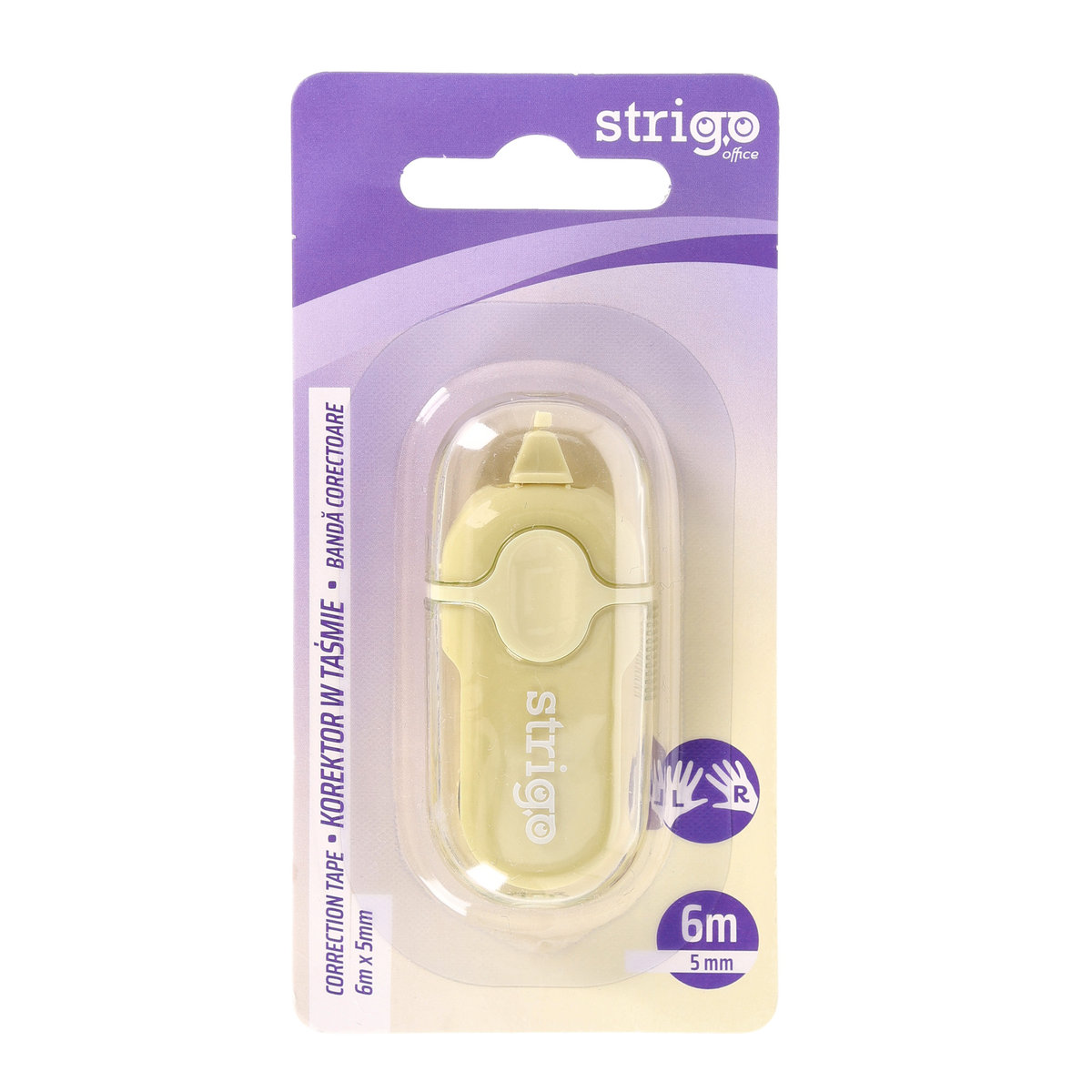 Korektor w taśmie Strigo mini 5mm x 6m żółty