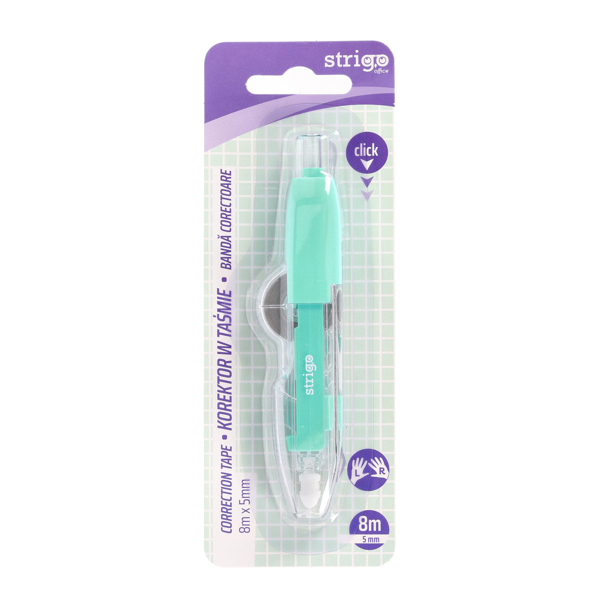 Korektor w taśmie Strigo automatyczny 5mm x 8m zielony
