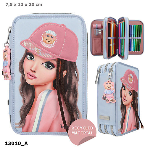 DEPESCHE, piórnik 3-komorowy z wyposażeniem top model team teddy z aplikacją 13010a