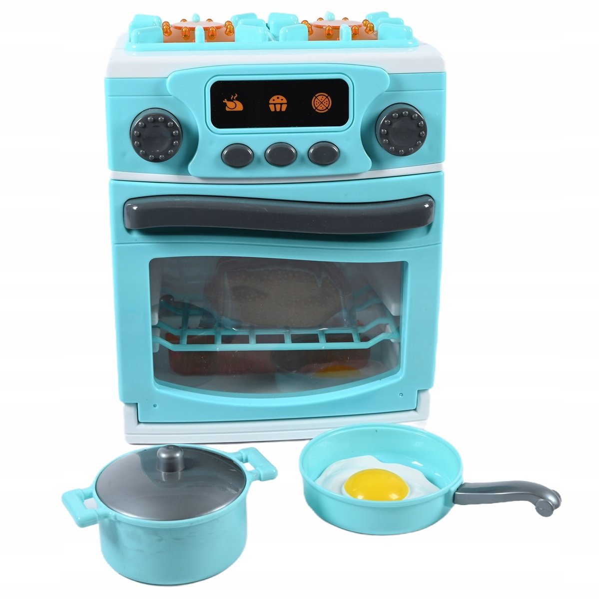 DUŻA KUCHNIA DLA DZIECI NIEBIESKA KUCHENKA Z PIEKARNIKIEM