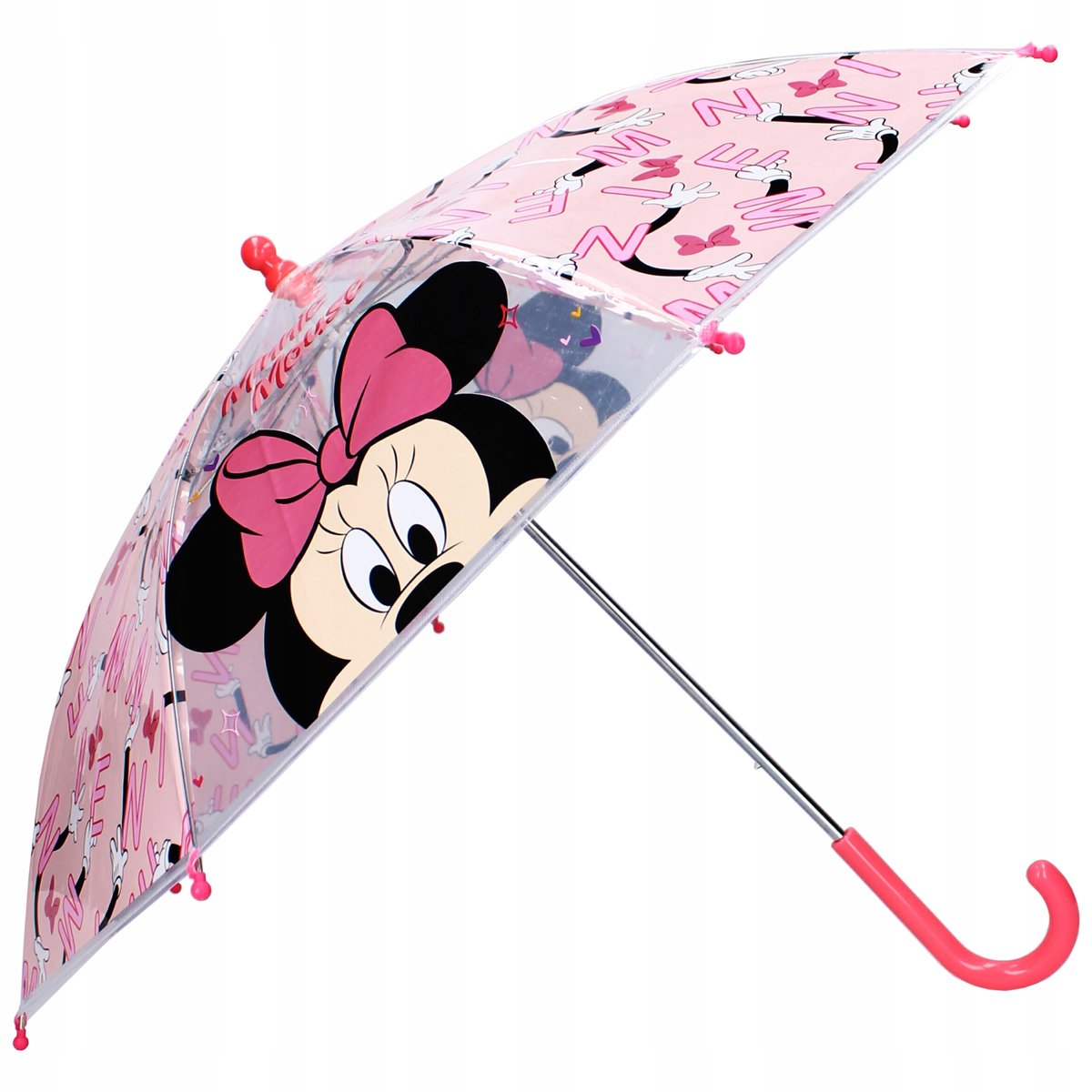 MYSZKA MINNIE PARASOL PRZECIWDESZCZOWY PARASOLKA DO PRZEDSZKOLA RÓŻOWA