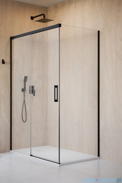 Radaway Idea Black 8 Kdj kabina 120x90cm lewa czarny mat/szkło przejrzyste 10340620-54-01L/10350553-01-01/10360090-01-01R