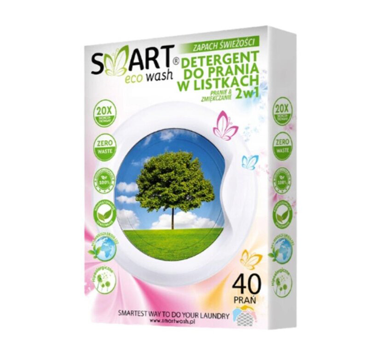 BioLife SMART ECO Listki Piorące i Zmiękczające Hipoalergiczne do Kolorów Zapach Świeżości Smart Eco Wash 40 prań
