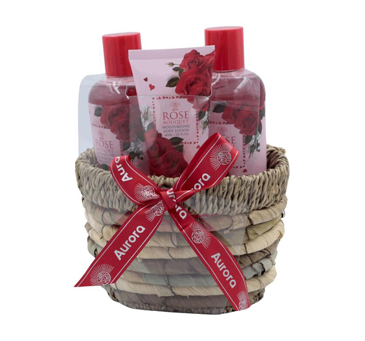 Aurora Rose Bouquet zestaw prezentowy żel pod prysznic + balsam do ciała + krem do rąk
