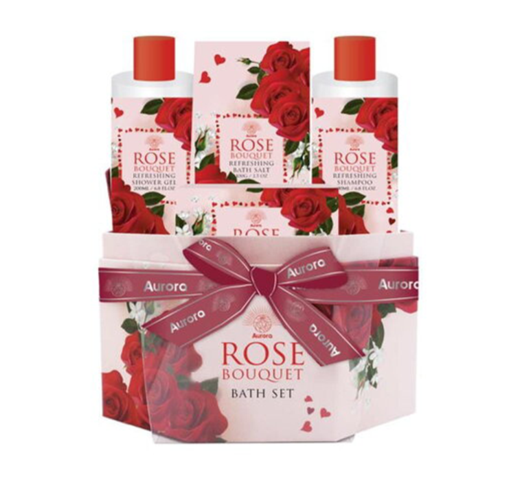 Aurora Rose Bouquet Bath Set zestaw prezentowy kosmetyków do kąpieli