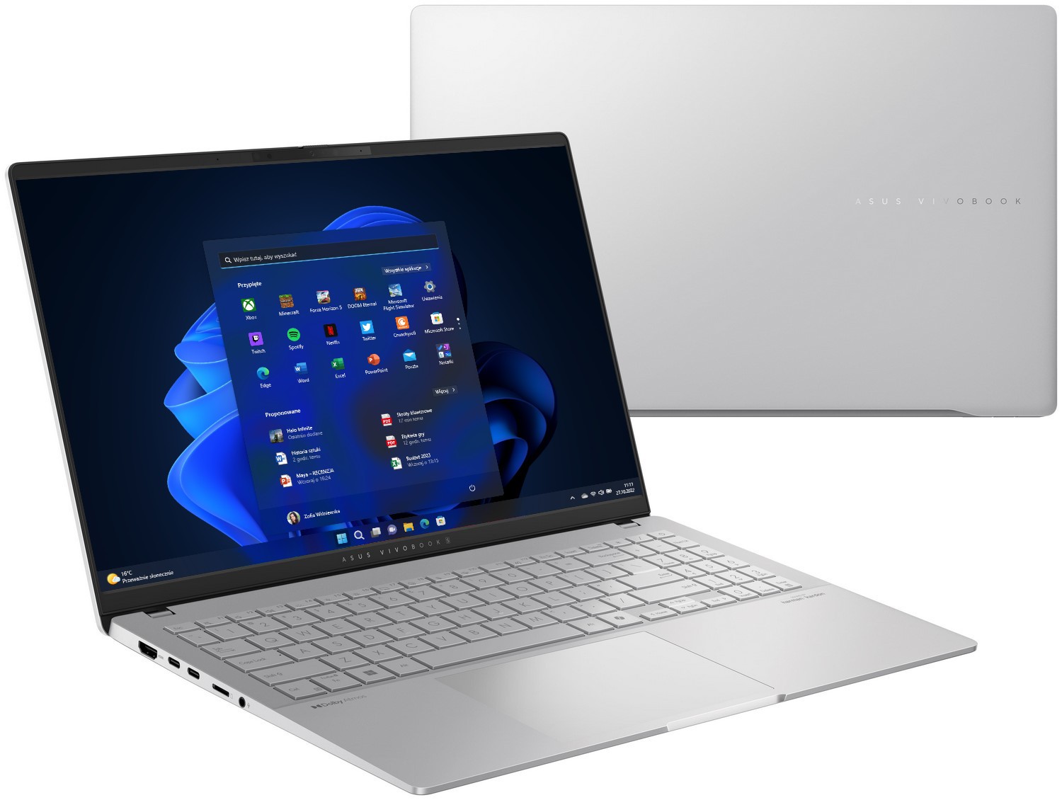 ASUS Vivobook S 15 OLED S5507QA-MA064X - Snapdragon X Elite X1E-78-10 | 15,6'' | 2,8k | 120Hz | 32GB | 1TB | Win11Pro | Srebrny | AI