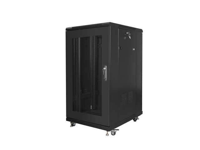Lanberg szafa rack stojąca 19'' 22U 600x800 czarna drzwi perforowane FF01-6822-23B