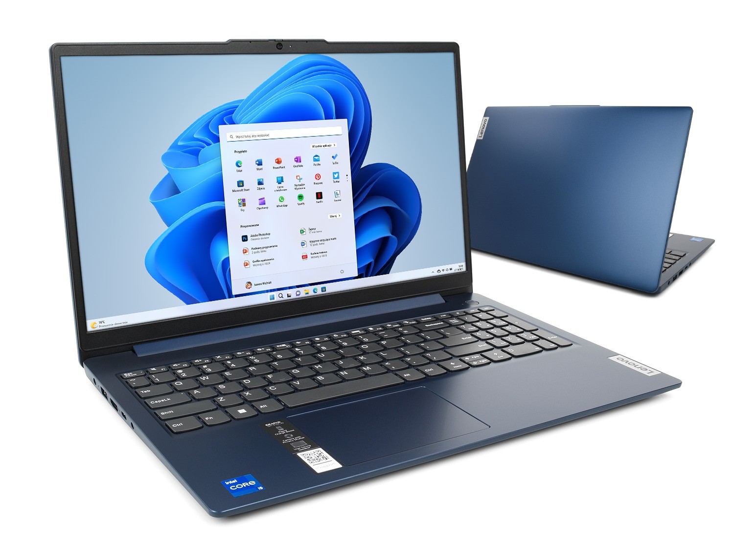 Lenovo Ideapad Slim 3-15 - Core i5-12450H | 15,6''-FHD | 16GB | 512GB | Podśw. klawiatura | Win11Home | Niebieski