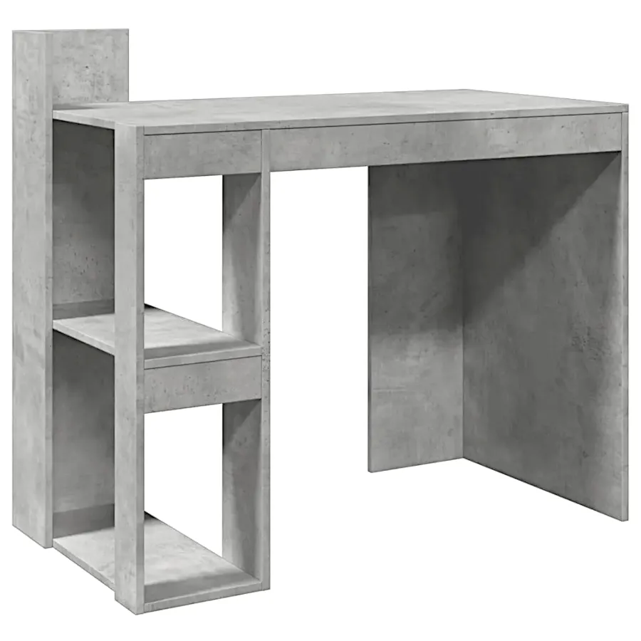 Proste biurko z półkami szary beton Larosa 5X