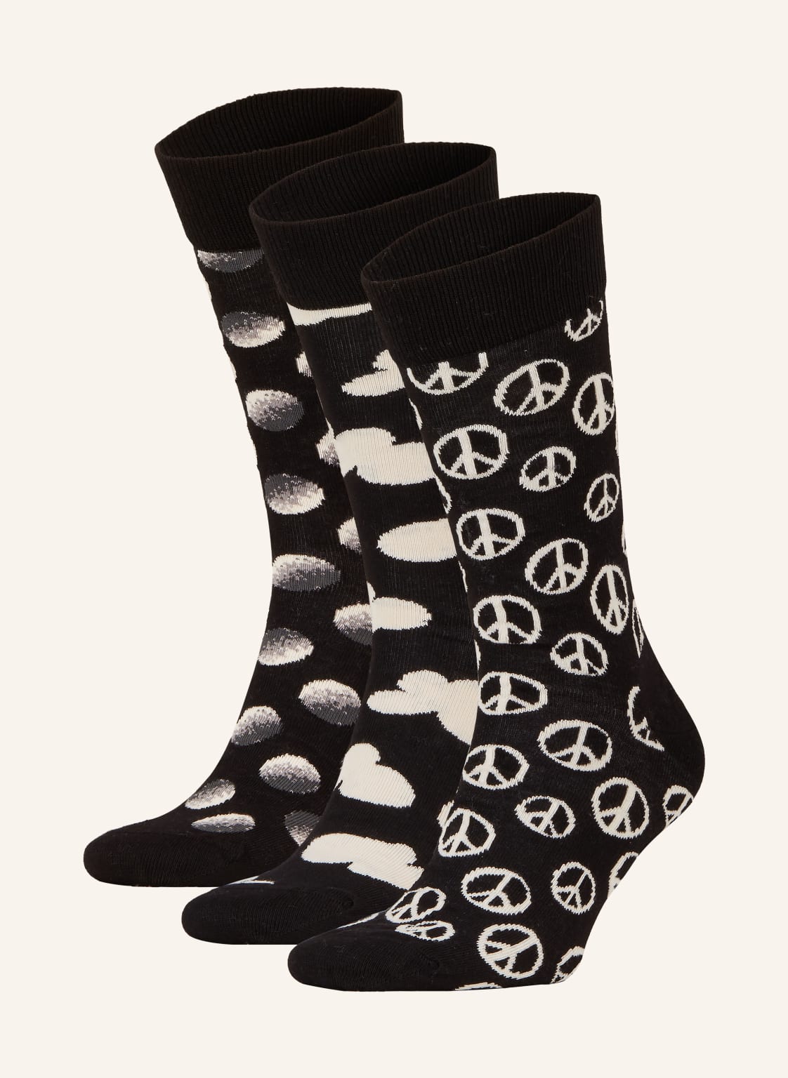 Happy Socks Skarpety, 3 Pary, Z Pudełkiem Prezentowym schwarz