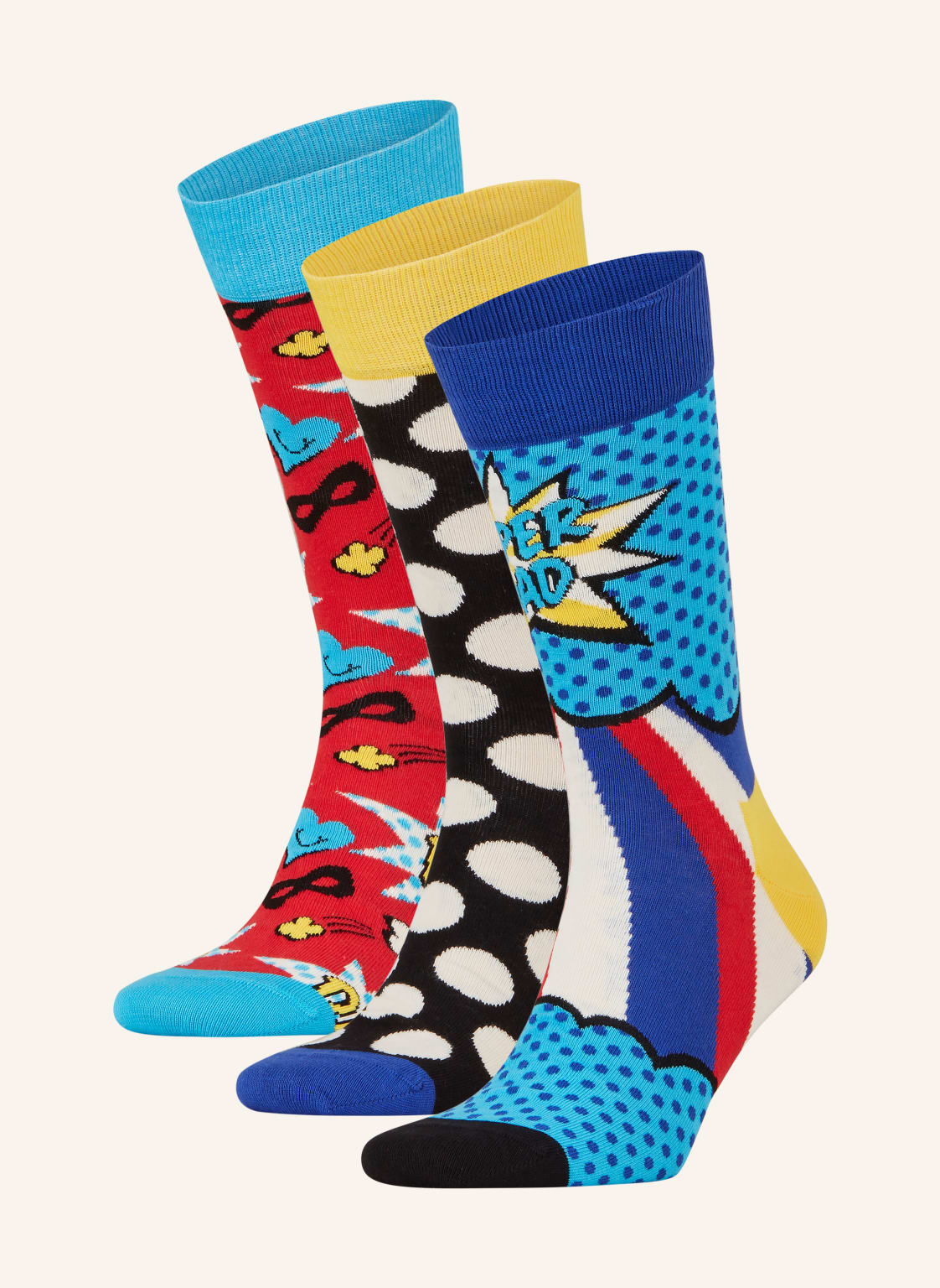 Happy Socks Skarpety, 3 Pary, Z Pudełkiem Prezentowym blau