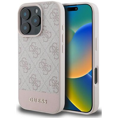Etui GUESS 4G Bottom Stripe do Apple iPhone 16 Pro Max Różowy