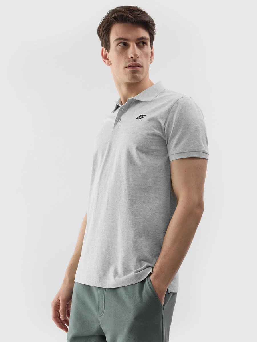 Koszulka polo regular gładka męska 4F