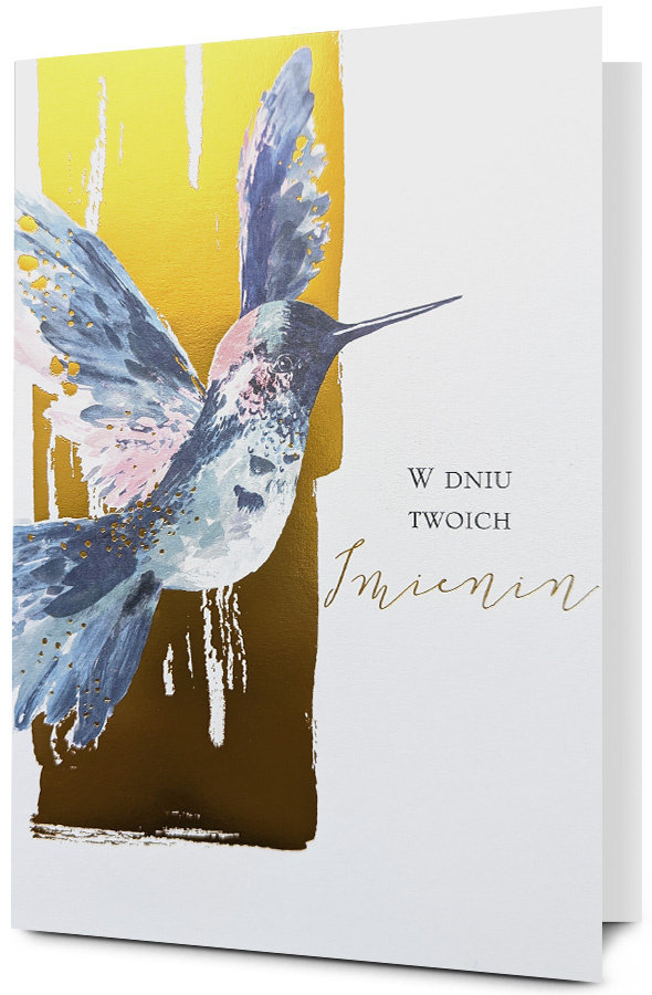 Kartka imieninowa z życzeniami, elegancka akwarela H3016