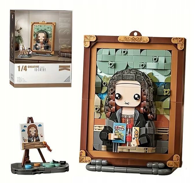 KLOCKI LOGO CREATIVE MAŁY OBRAZ Mona Lisa Leonardo da Vinci PUZLE 3D 604