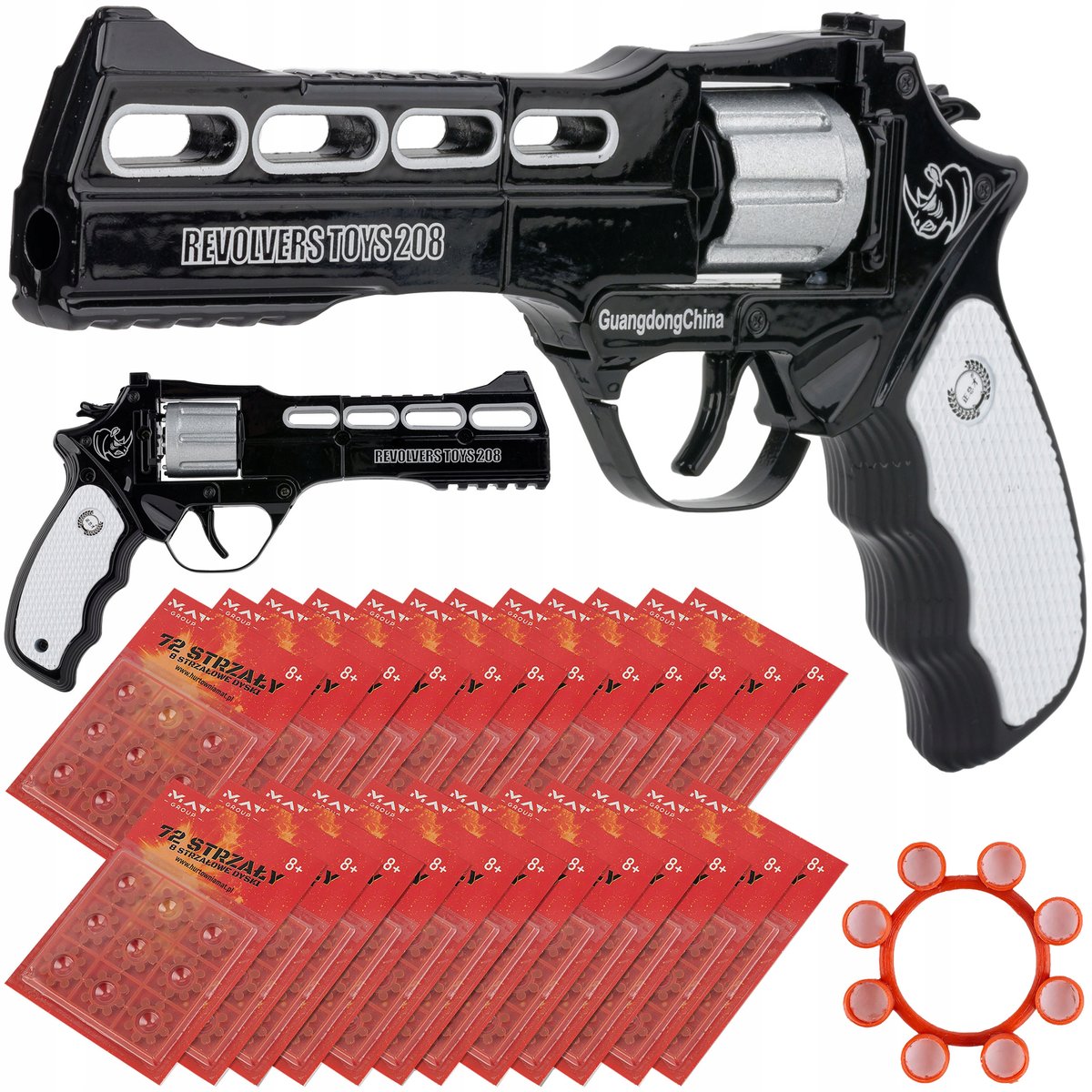 PISTOLET NA KAPISZONY SPŁONKĘ HUKOWY METALOWY SPŁONKA 24x72 1728 STRZAŁÓW
