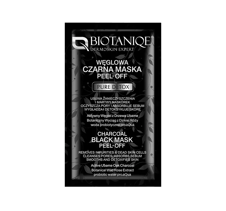 BIOTANIQE PURE DETOX WĘGLOWA CZARNA MASKA PEEL - OFF 8ML