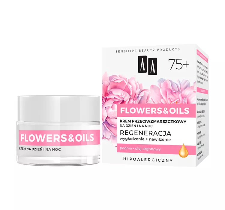 Flowers&Oils 75+ Odbudowa krem przeciwzmarszczkowy na dzień i noc 50 ml