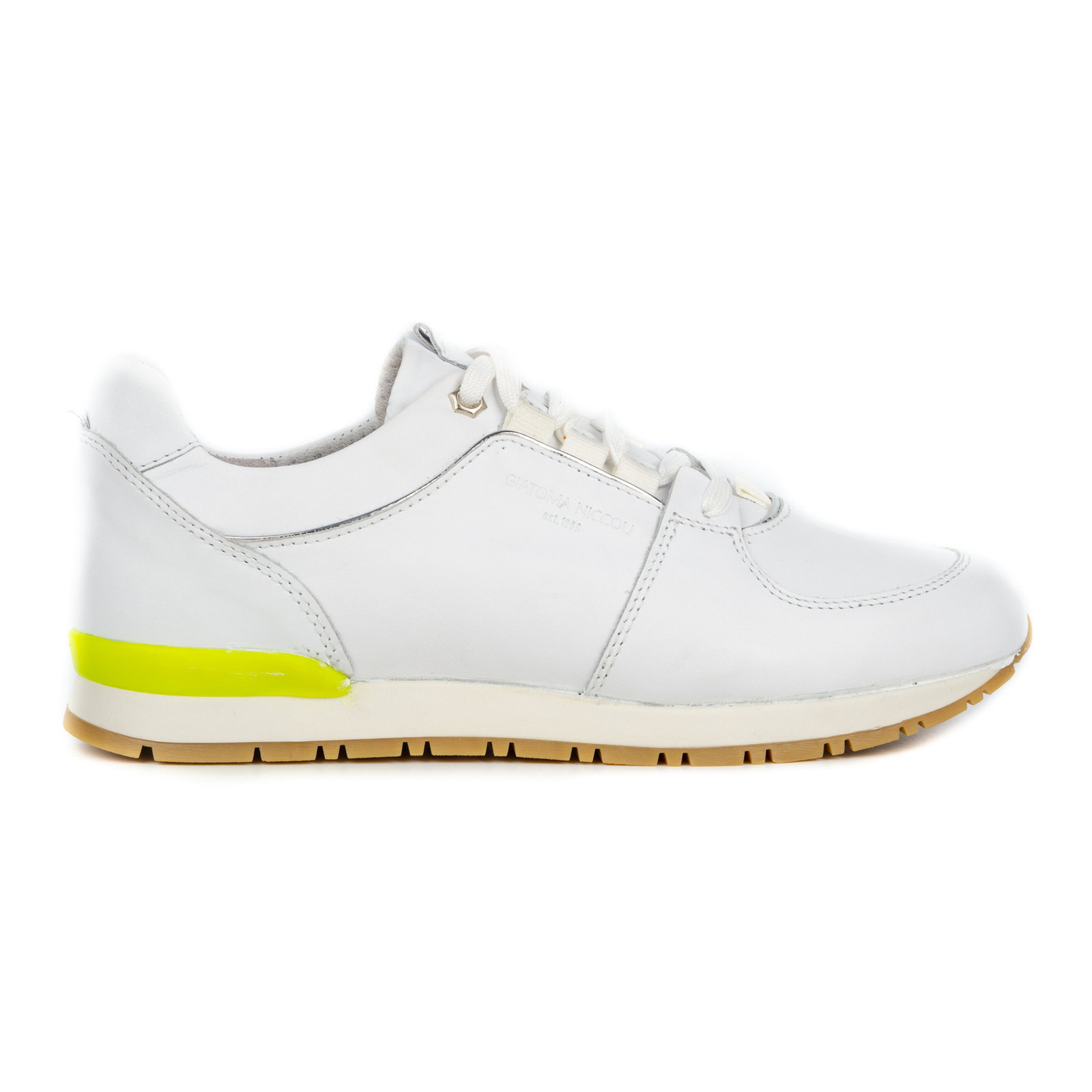 Buty damskie sportowe creepersy skórzane 05-0784-01 białe - NIK