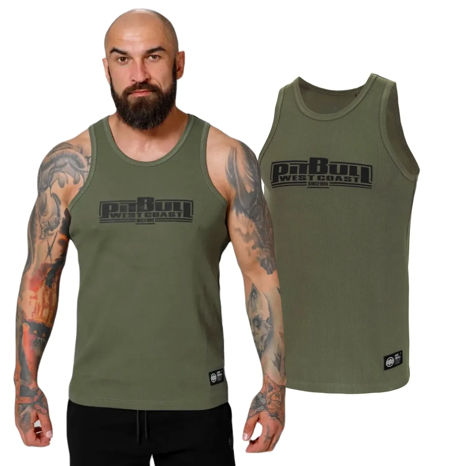 Tank Top PITBULL Heavy Weight 240 Rib Classic Boxing '25 - Oliwkowy  L