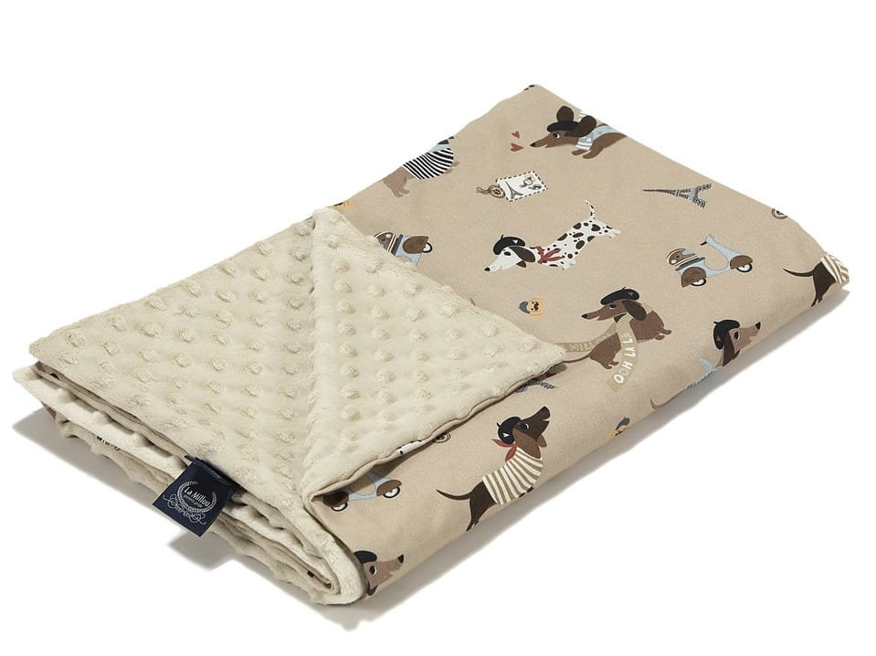 Lekki Koc Przedszkolaka Minky 80X100 Pierre The Dog Sand La Millou