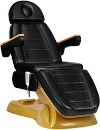 Fotel kosmetyczny elektryczny sillon lux 273b 3 silniki złoto czarny
