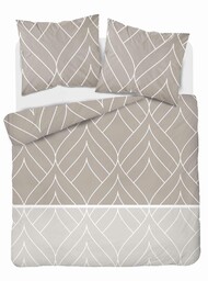 Detexpol Pościel flanelowa 220x200 beżowa geometria 4947 B Flanela 2024
