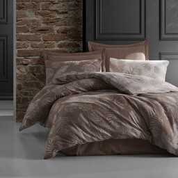 Darymex Pościel bawełniana 160x200 Bahama brązowa żakardowa Cottonlove Jacquard