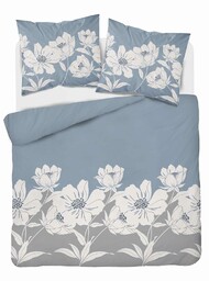 Detexpol Pościel flanelowa 220x200 niebieska kwiaty 4948 A Flanela 2024