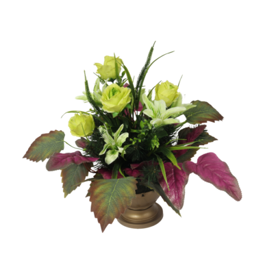 Stroik dekorowany w misie róże, lilie