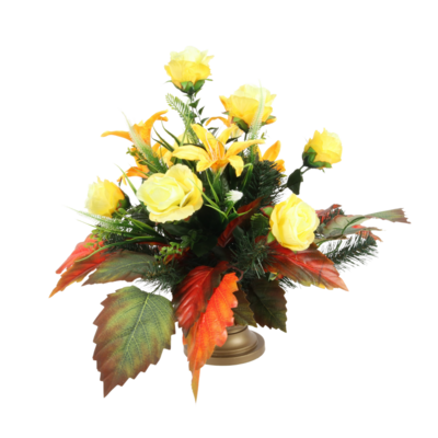 Stroik dekorowany w misie róże, lilie